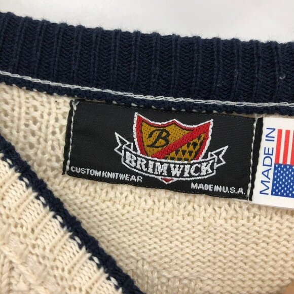 Vintage Brimwick Creme Yellowstone crew oversized sweater moose bear trees - Picture 3 of 15